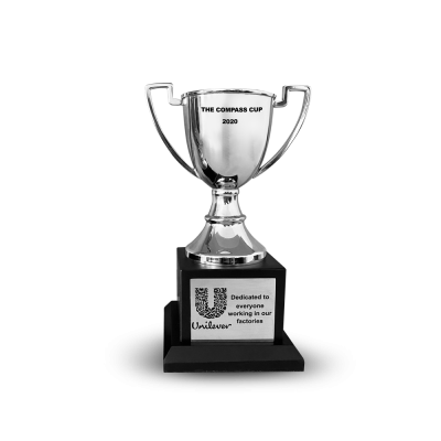 Troféu em aço inox personalizado